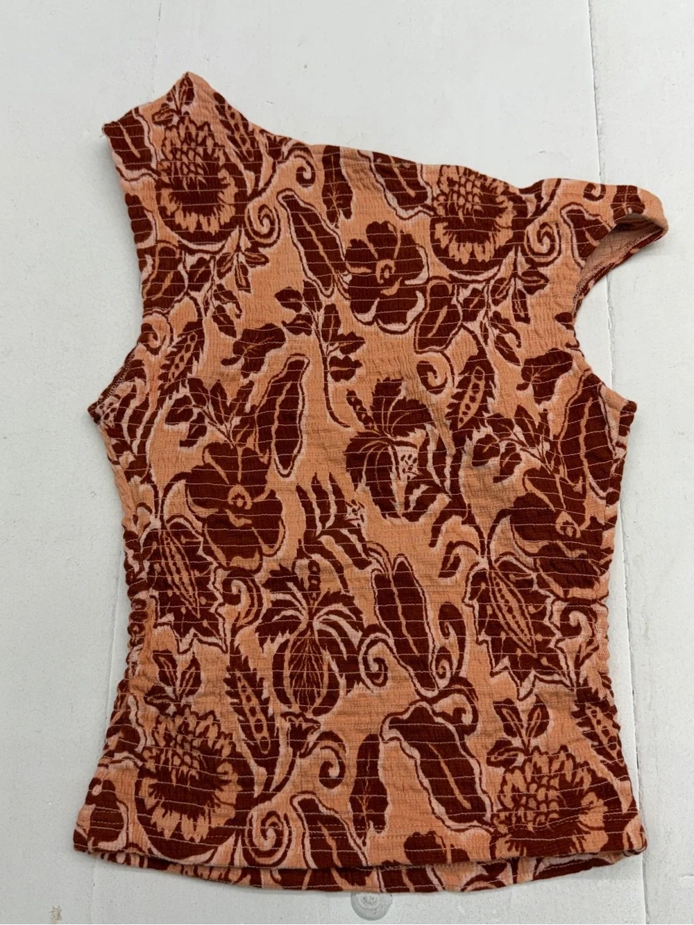 Free People Shea Apricot Combo One-Shoulder Floral Tank Top Size S/M